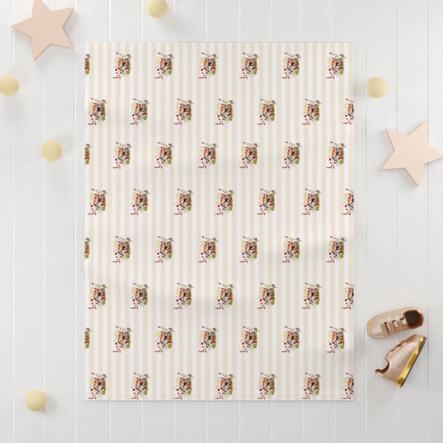 Chicken Coop Charm; Pattern - Soft Fleece Baby Blanket