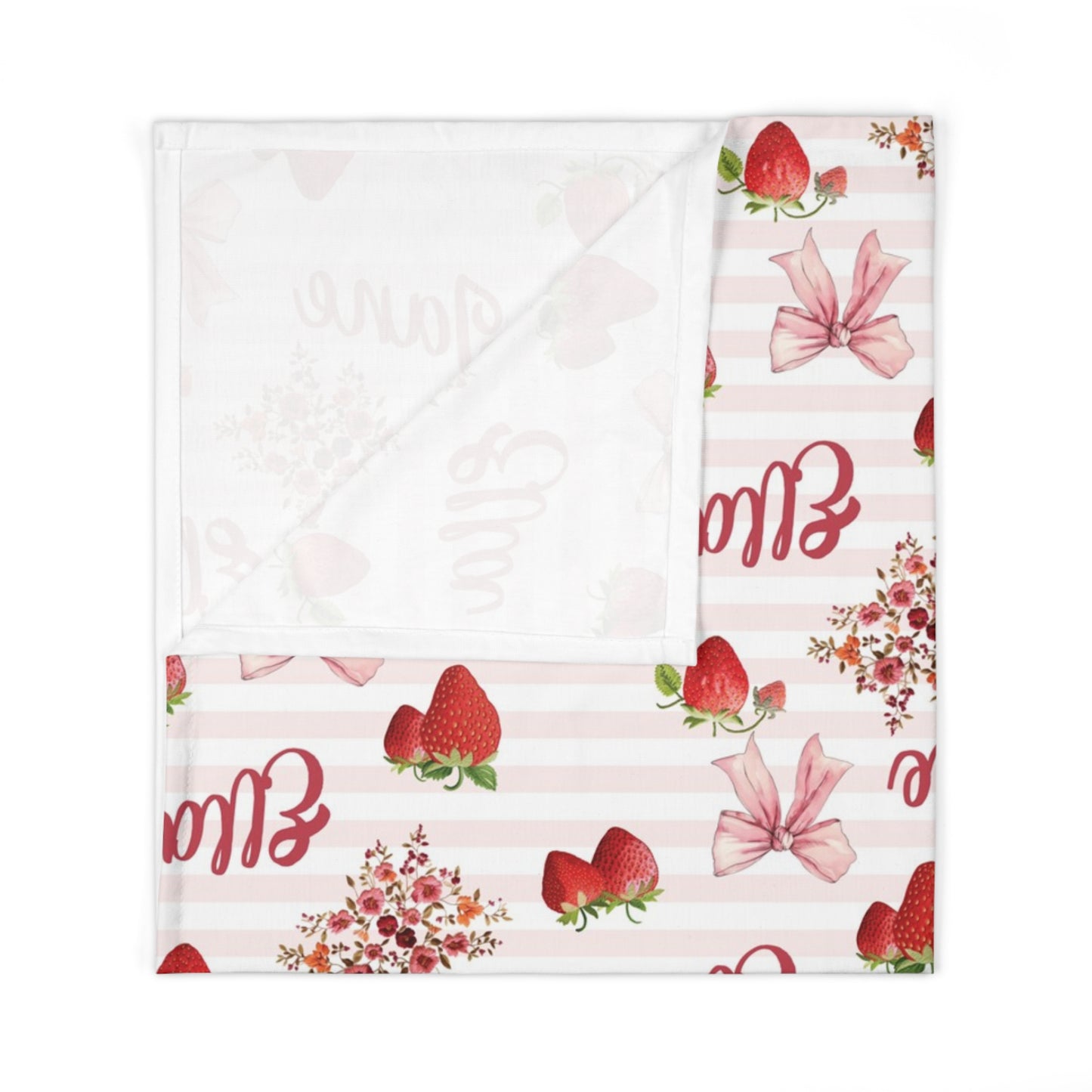 Bountiful Berries and Bows; Custom Pattern - Baby Swaddle Blanket