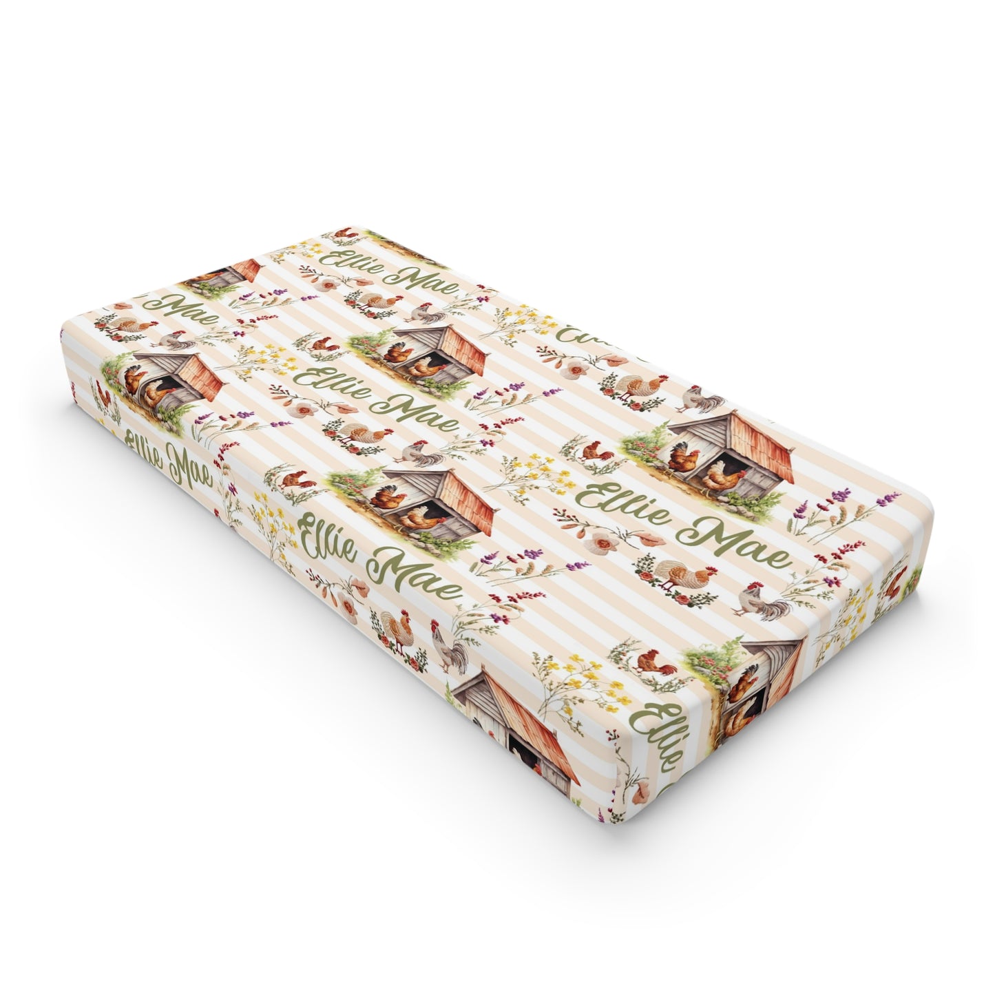 Chicken Coop Charm; Custom Pattern - Baby Changing Pad Cover