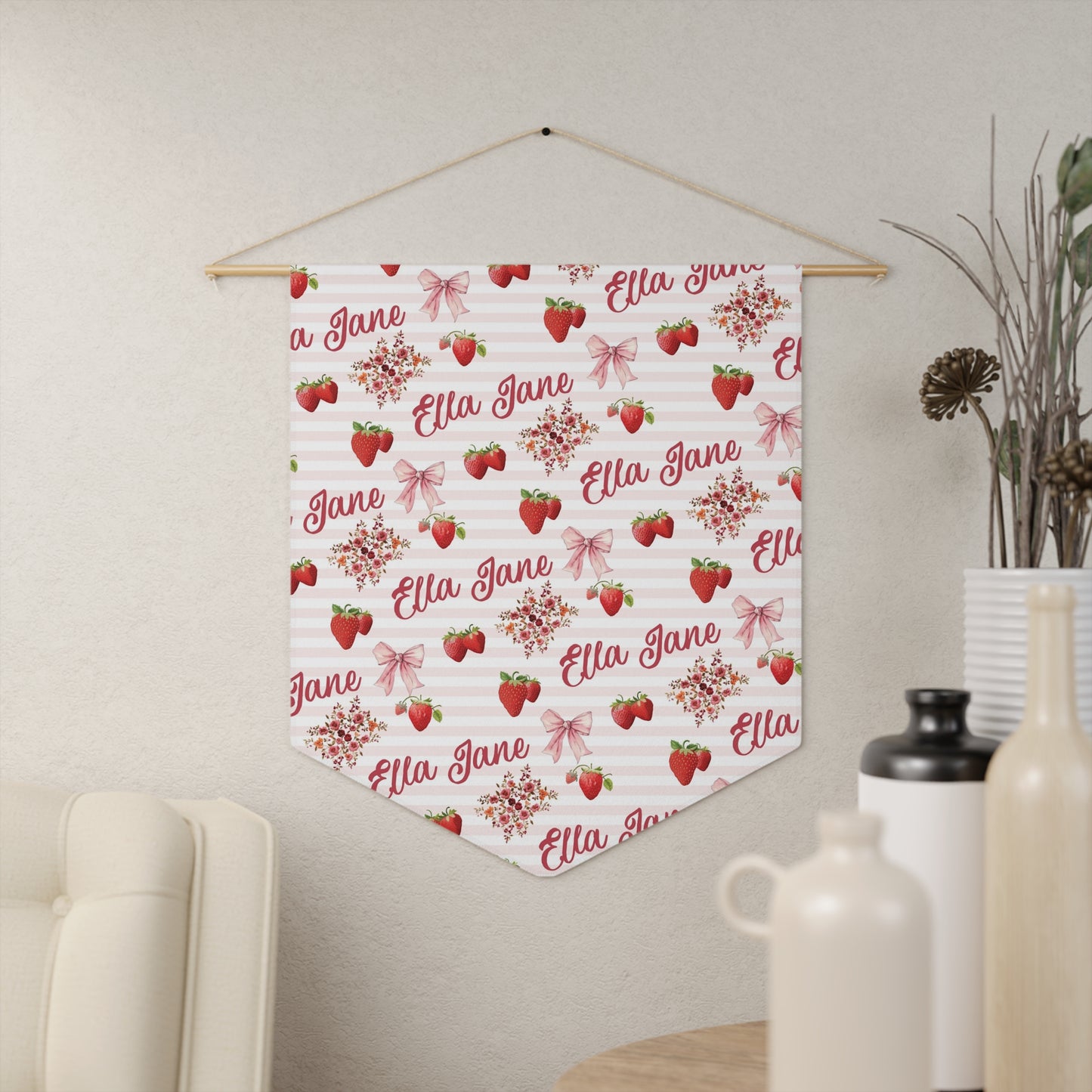 Bountiful Berries and Bows; Custom Pattern - Pennant