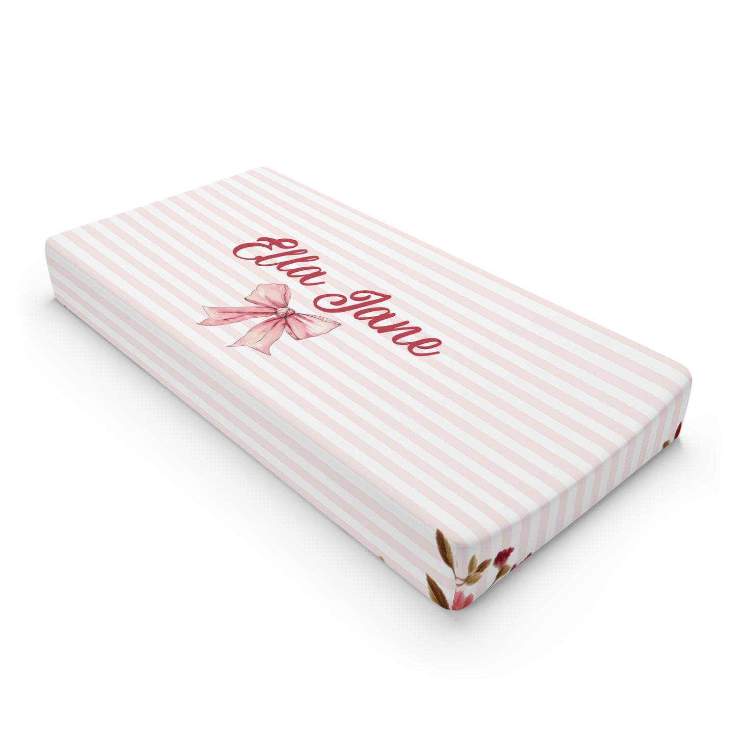 Bountiful Berries and Bows; Custom - Baby Changing Pad Cover