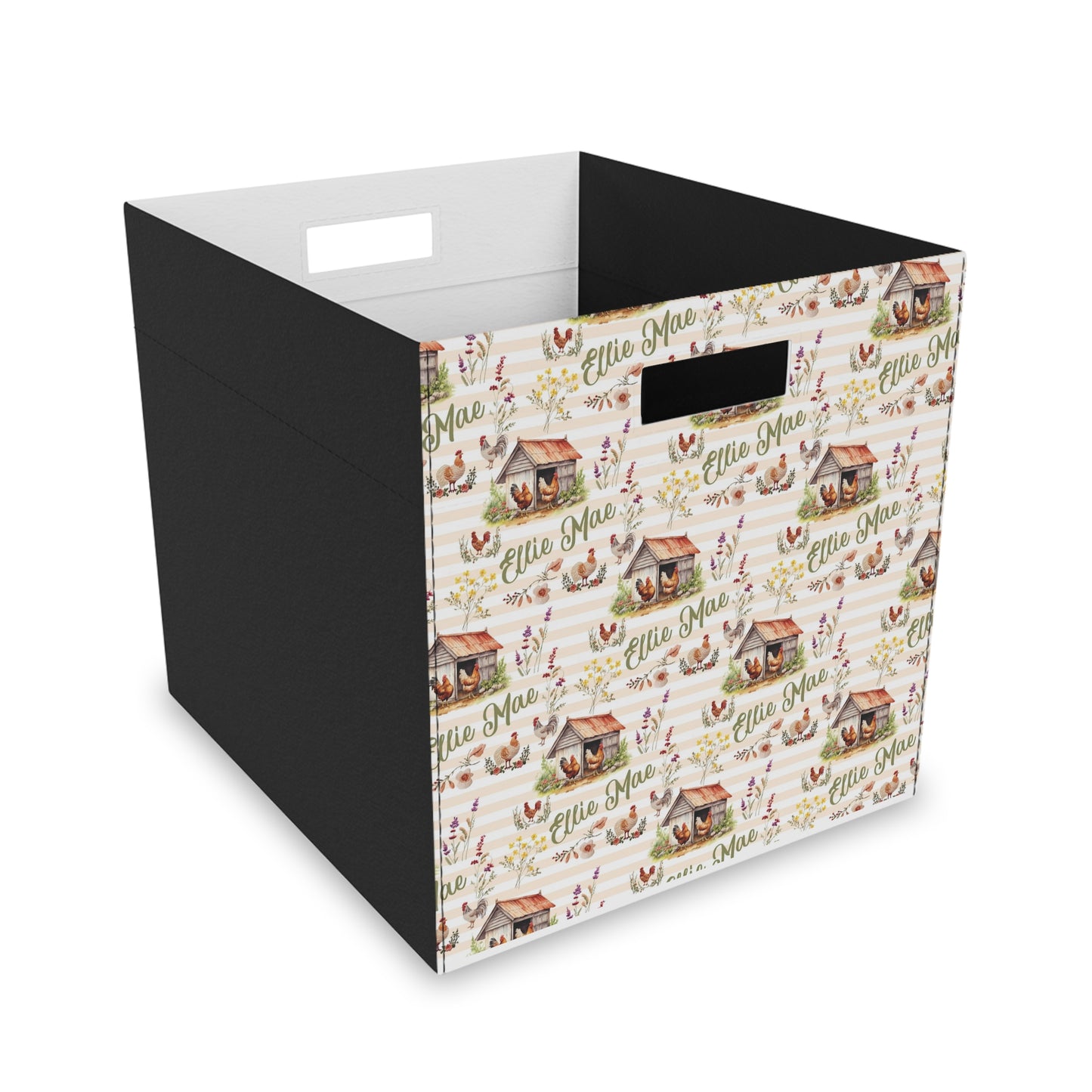 Chicken Coop Charm; Custom Pattern - Felt Storage Box