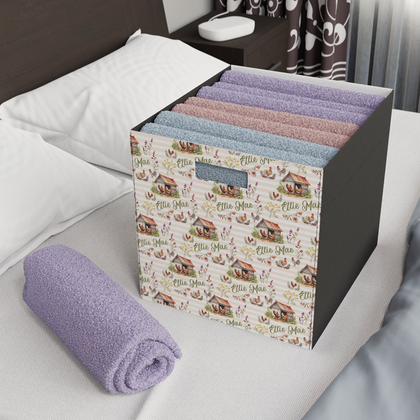 Chicken Coop Charm; Custom Pattern - Felt Storage Box