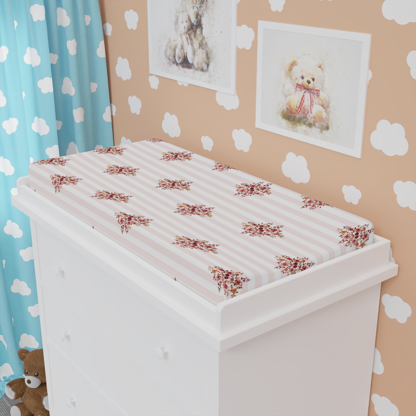 Bountiful Berries and Bows; Pattern - Baby Changing Pad Cover