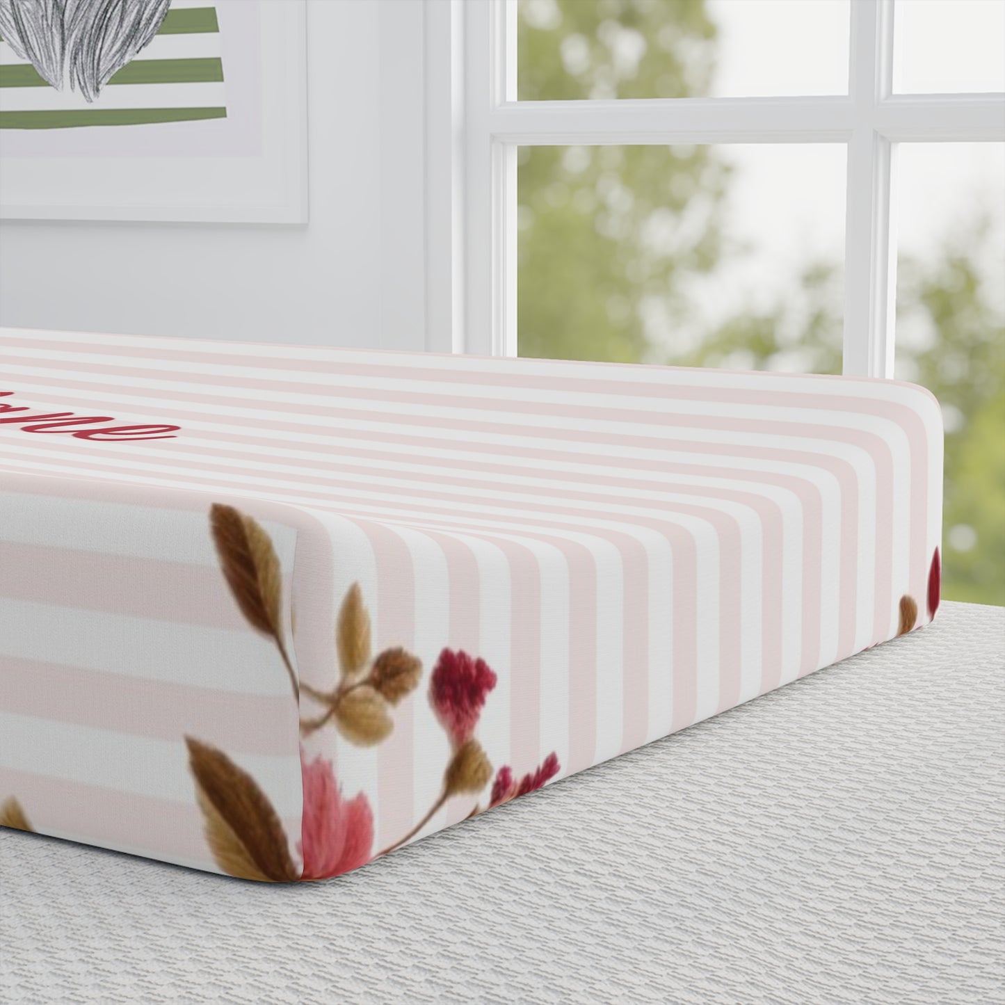 Bountiful Berries and Bows; Custom - Baby Changing Pad Cover