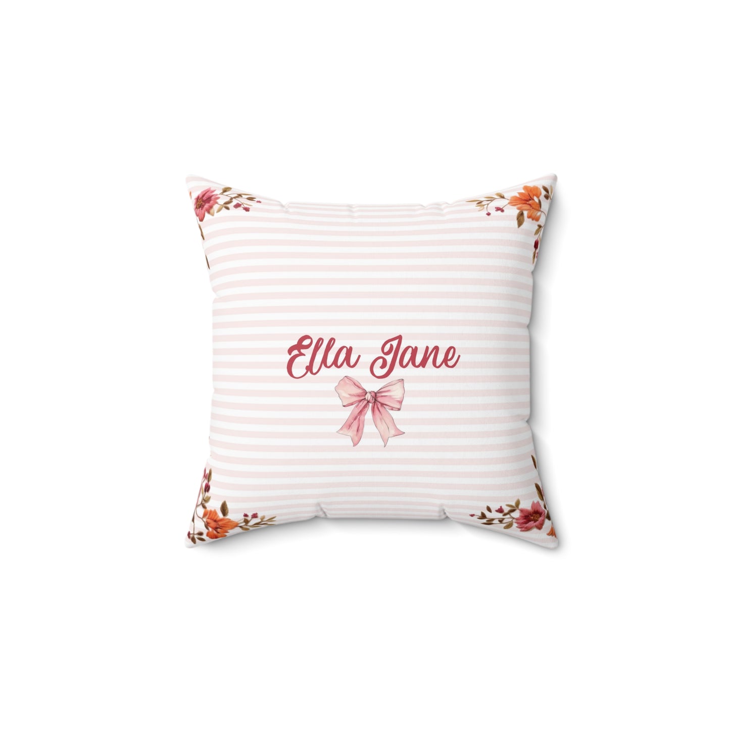Bountiful Berries and Bows; Custom - Spun Polyester Square Pillow