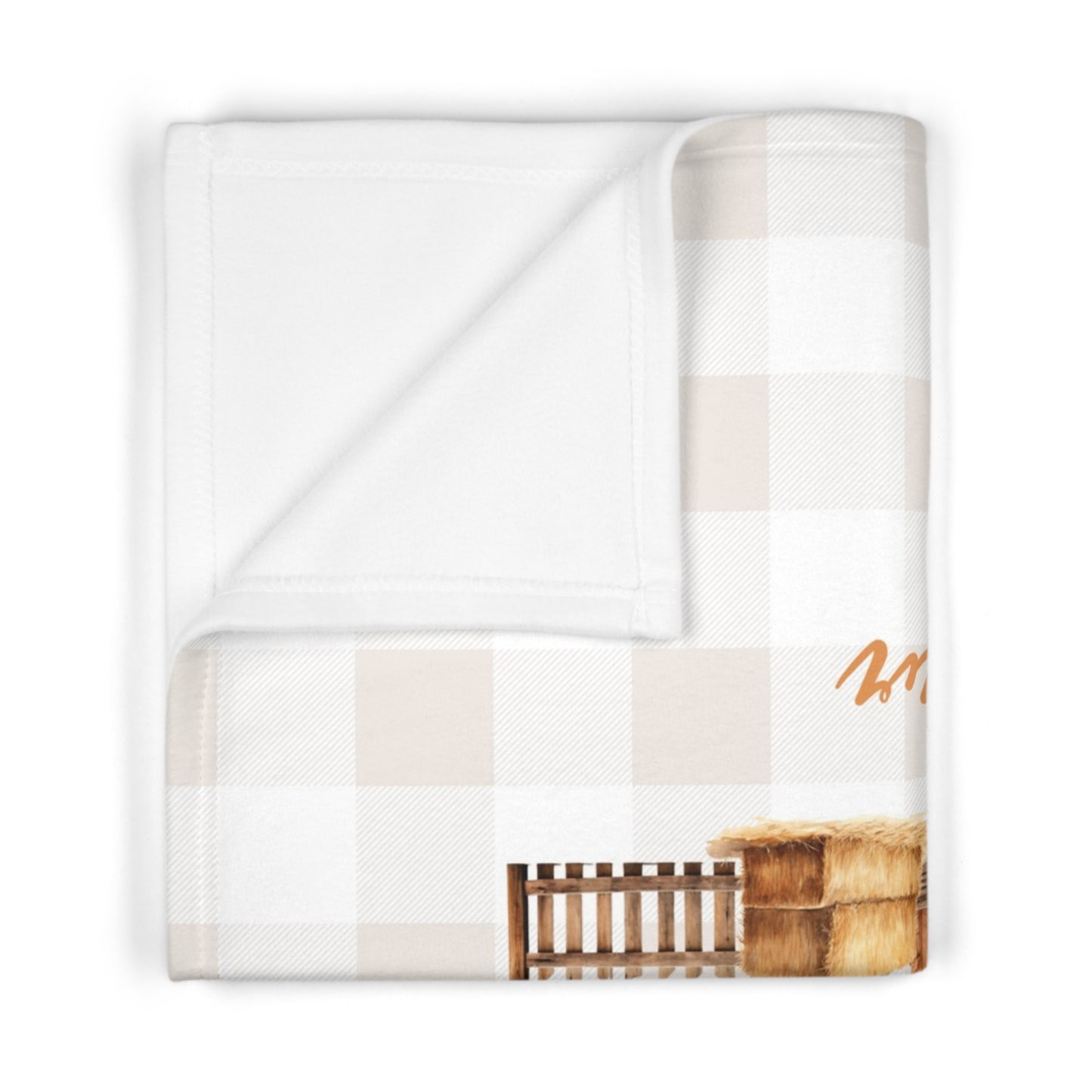 Barnyard Bliss; Custom Name - Soft Fleece Baby Blanket