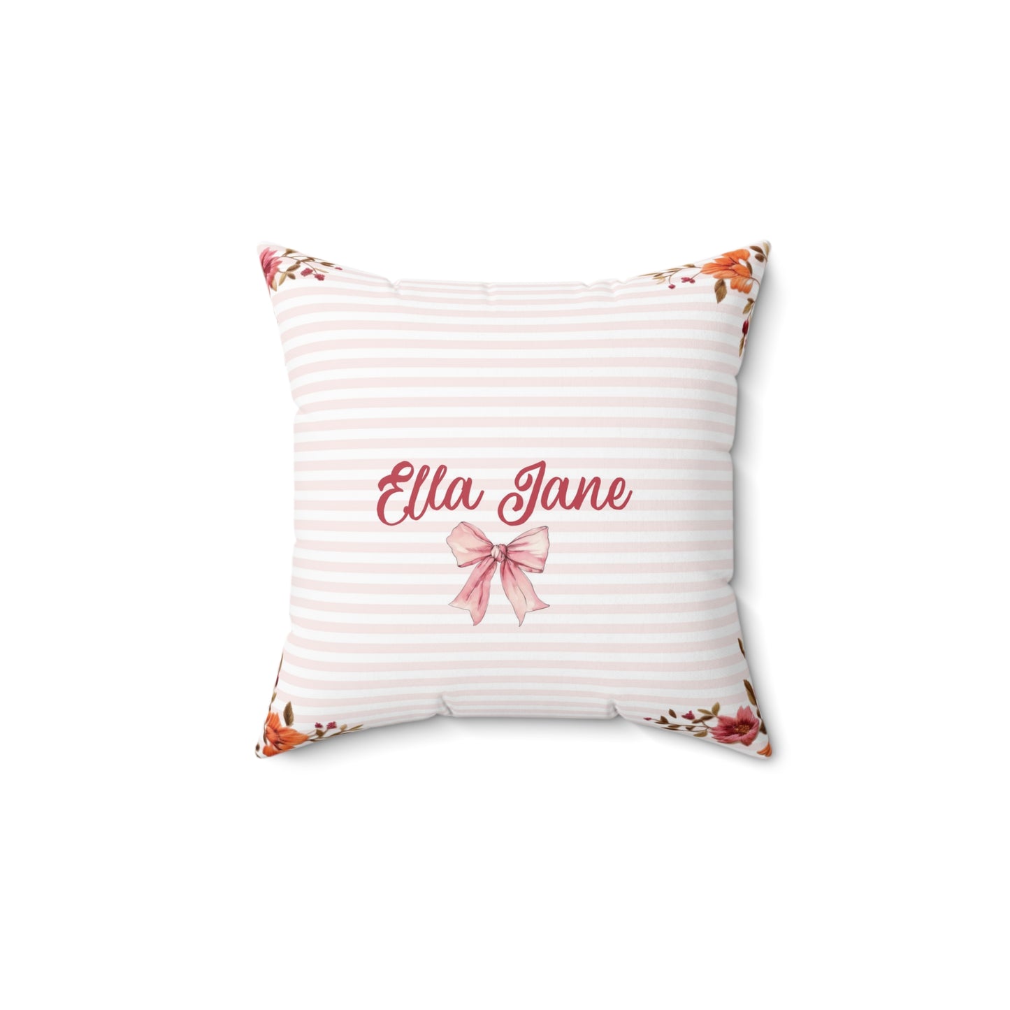 Bountiful Berries and Bows; Custom - Spun Polyester Square Pillow