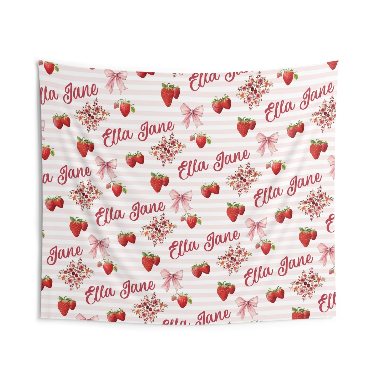 Bountiful Berries and Bows; Custom Pattern - Indoor Wall Tapestries