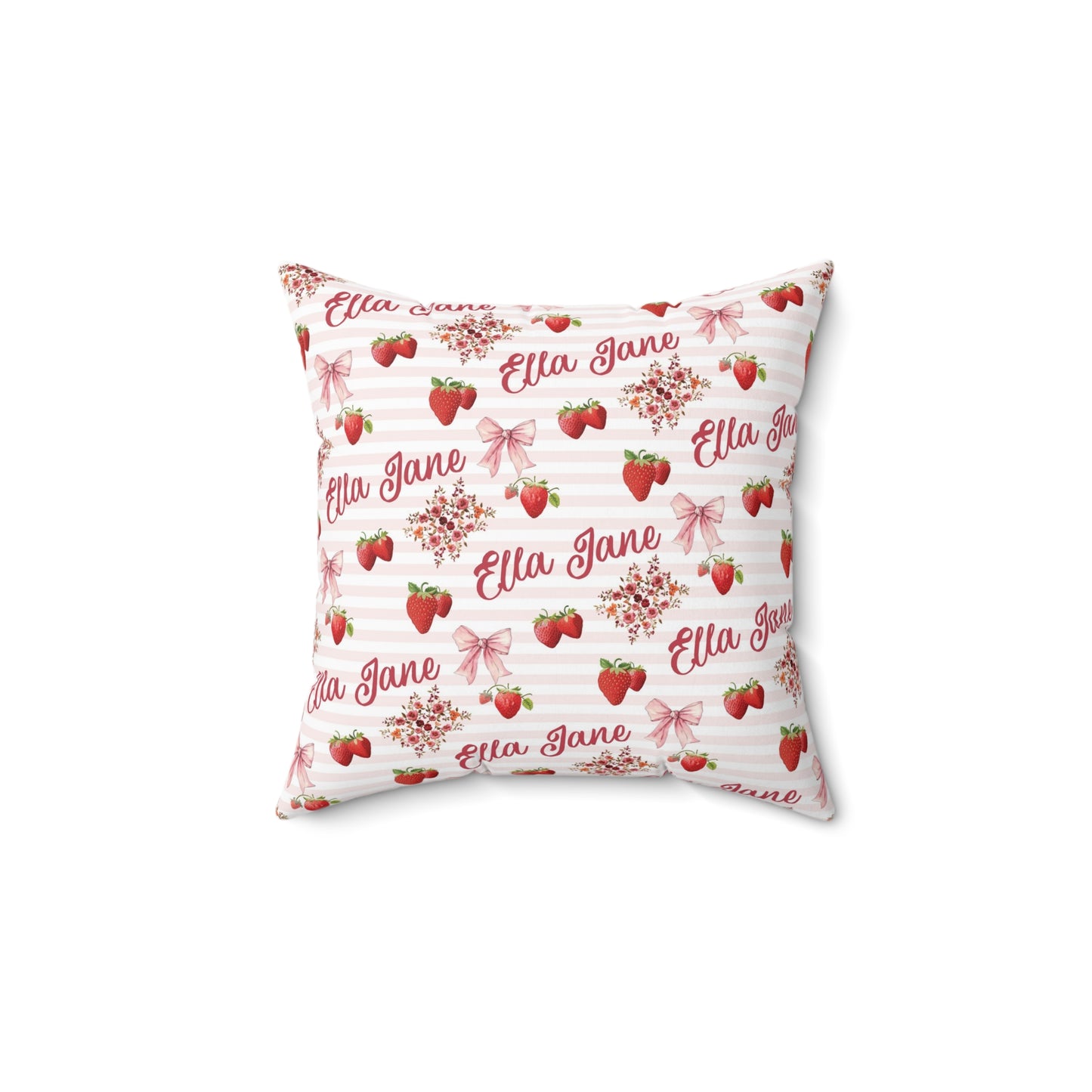 Bountiful Berries and Bows; Custom Pattern - Spun Polyester Square Pillow