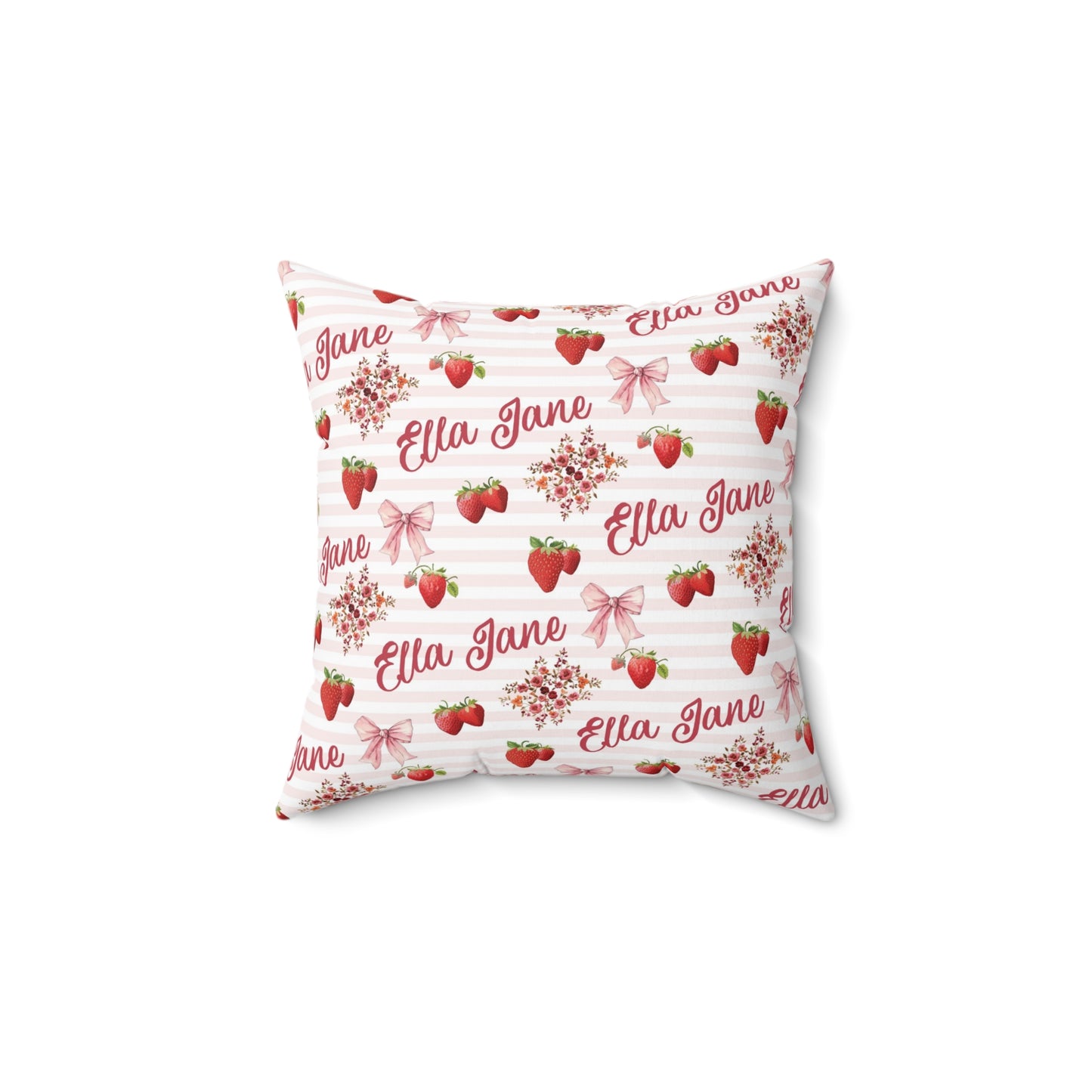 Bountiful Berries and Bows; Custom Pattern - Spun Polyester Square Pillow