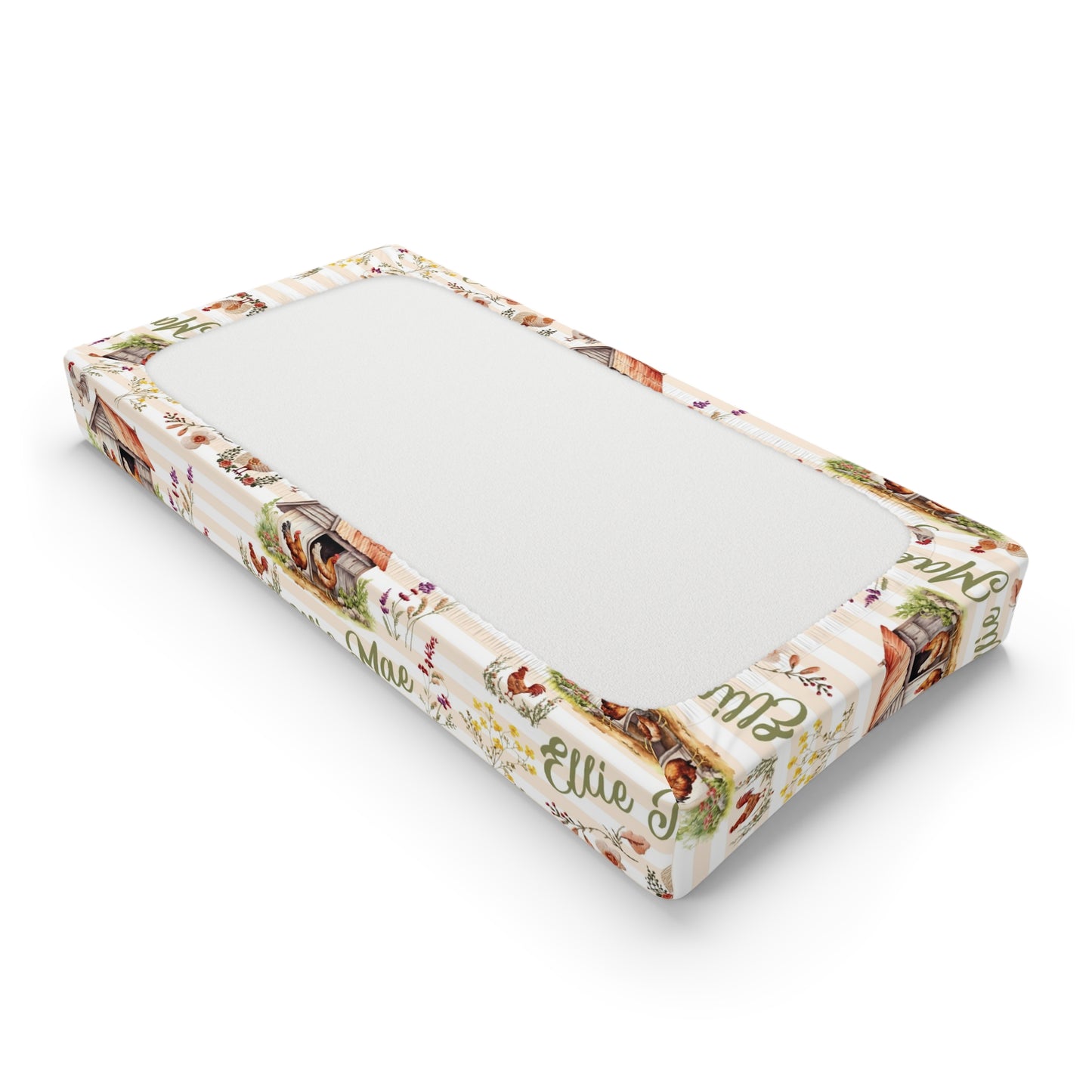 Chicken Coop Charm; Custom Pattern - Baby Changing Pad Cover