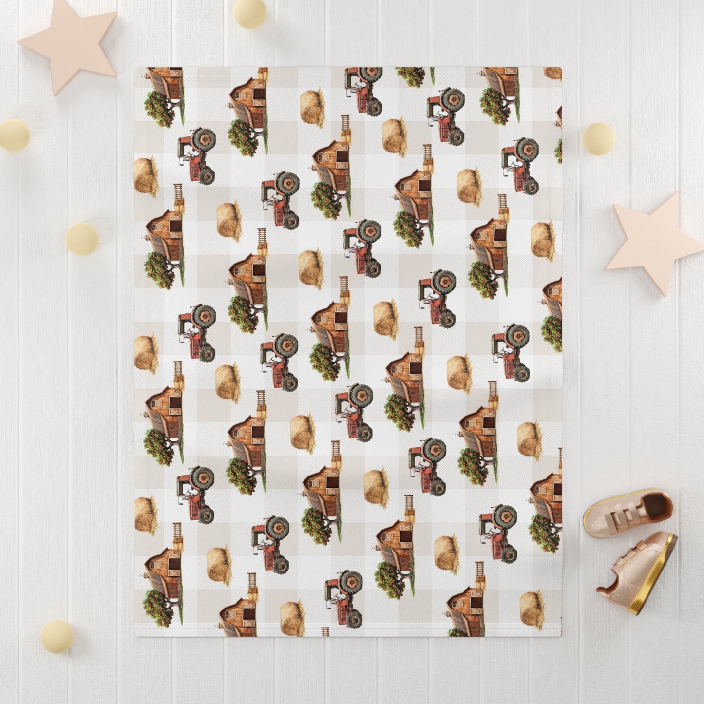 Barnyard Bliss; Pattern - Soft Fleece Baby Blanket