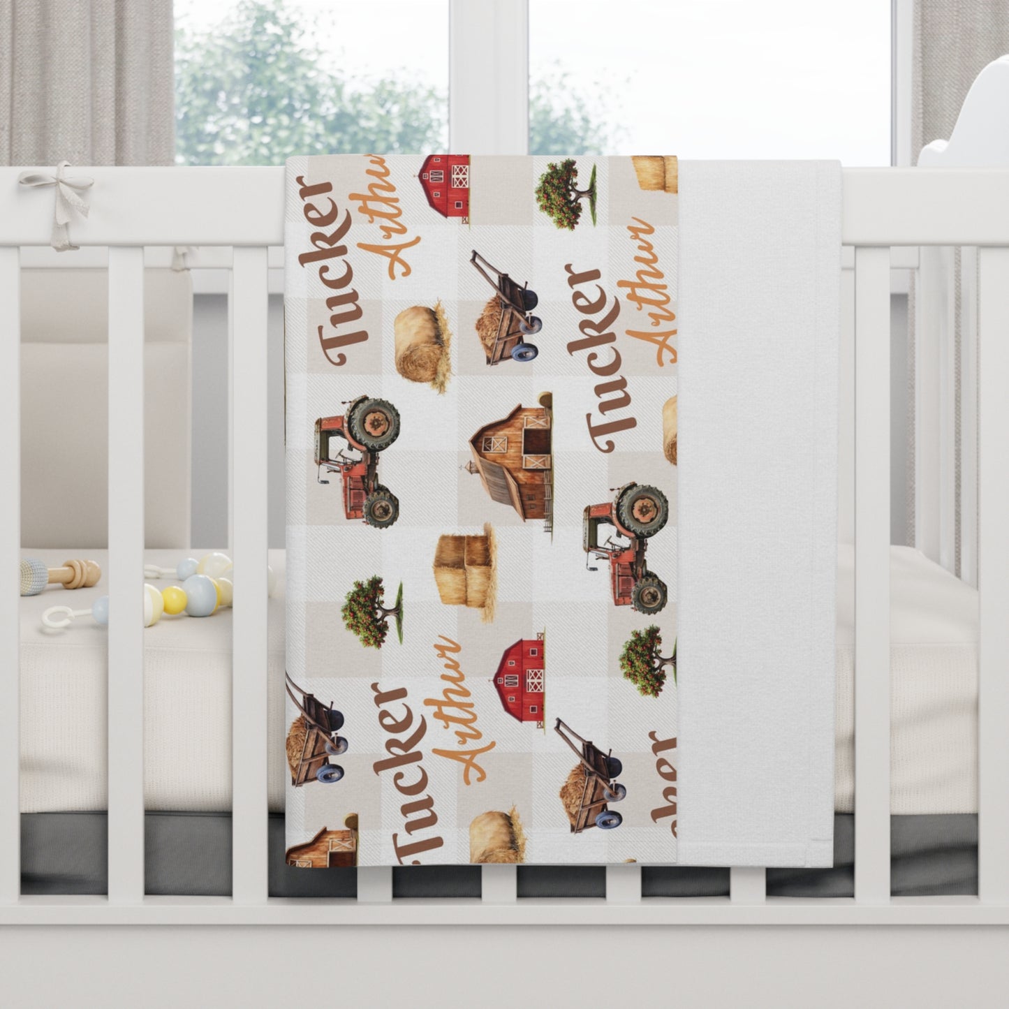 Barnyard Bliss; Custom Pattern - Soft Fleece Baby Blanket