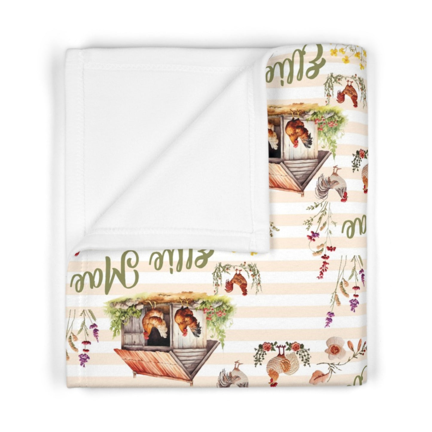 Chicken Coop Charm; Custom Pattern - Soft Fleece Baby Blanket
