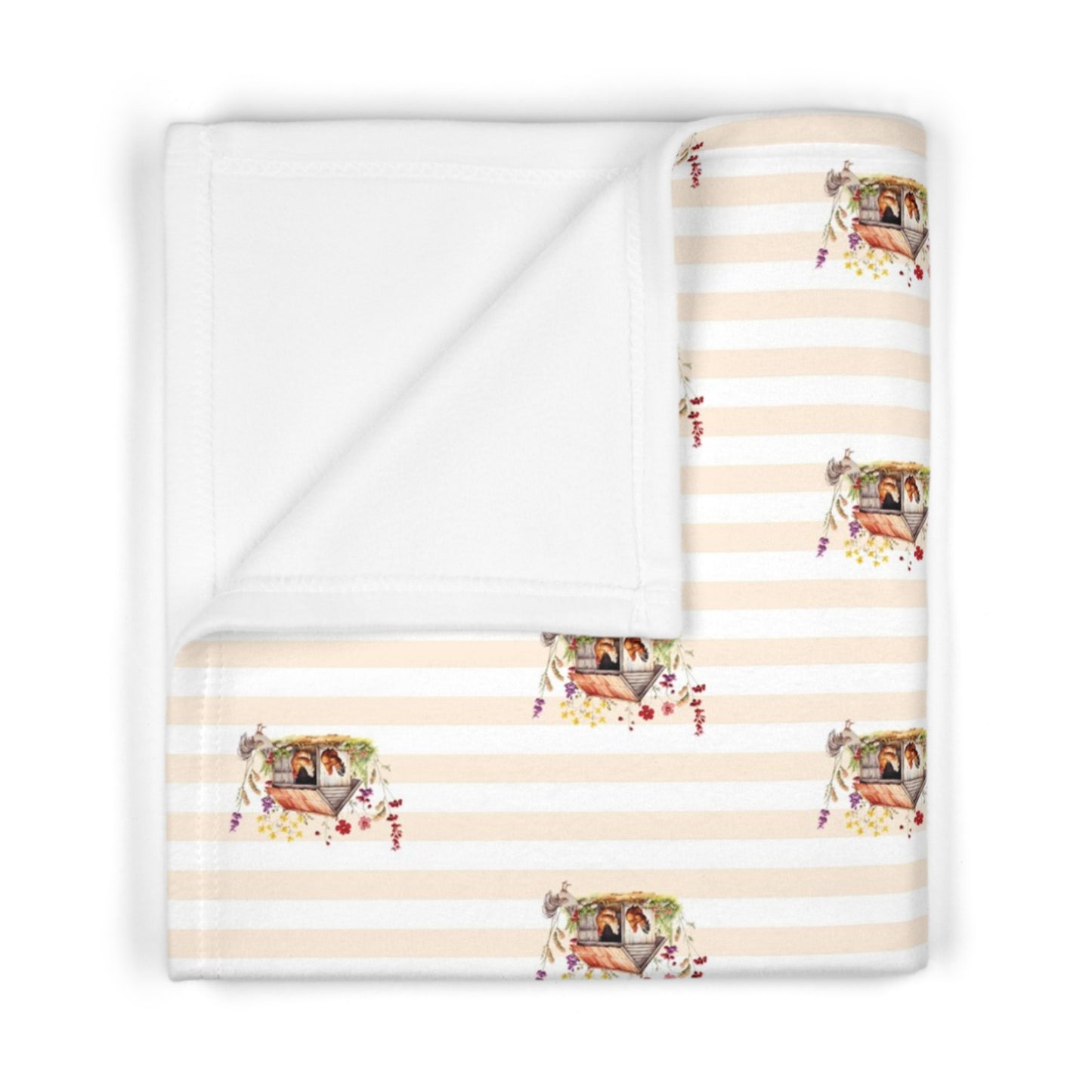 Chicken Coop Charm; Pattern - Soft Fleece Baby Blanket