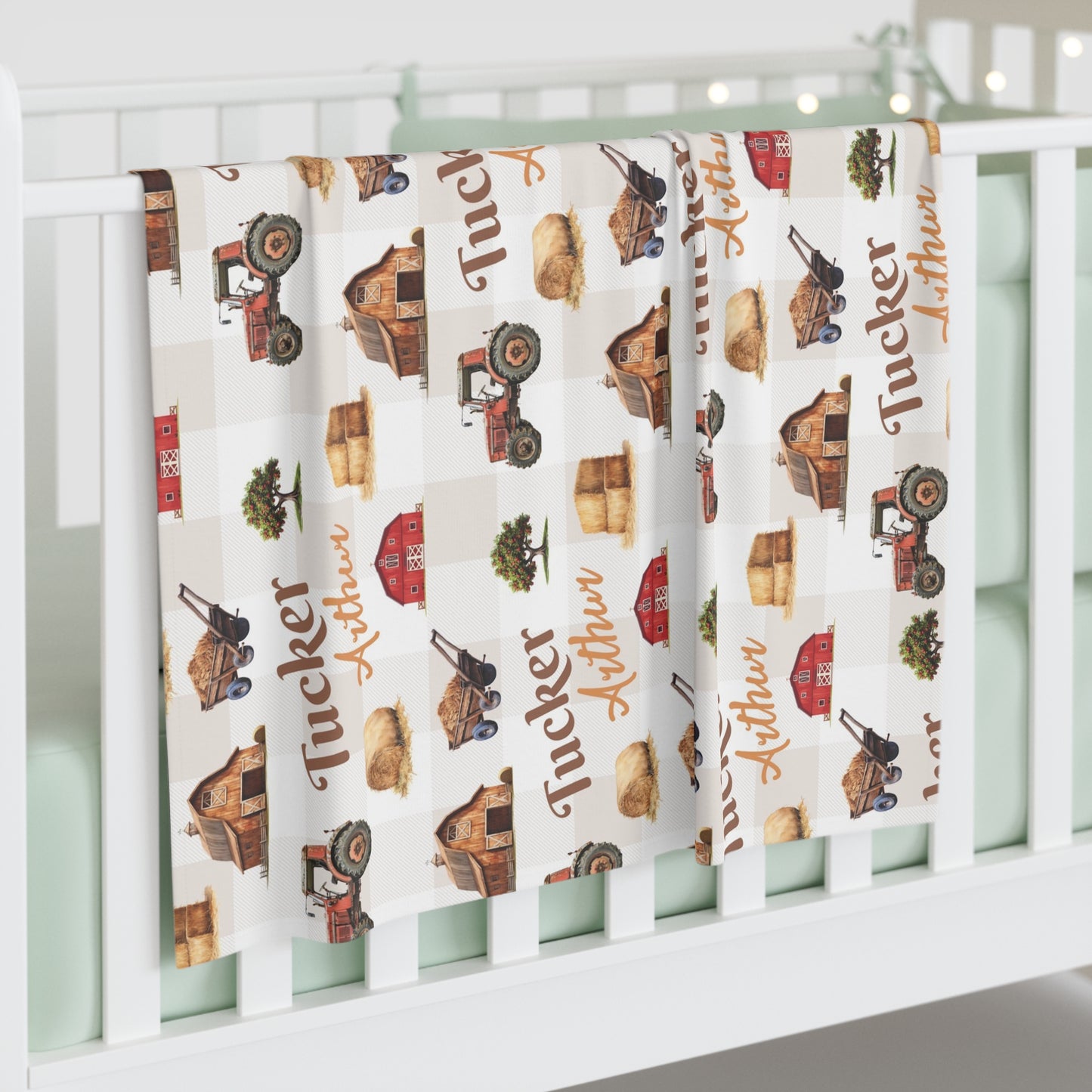 Barnyard Bliss; Custom Pattern - Baby Swaddle Blanket