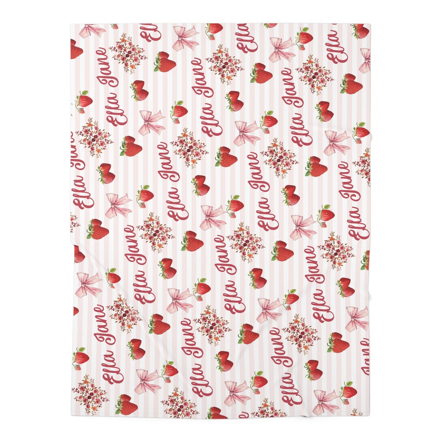 Bountiful Berries and Bows; Custom Pattern - Baby Swaddle Blanket