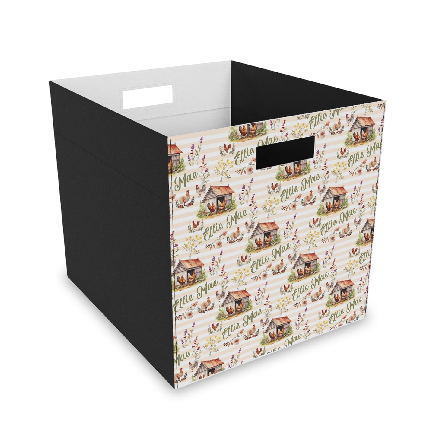 Chicken Coop Charm; Custom Pattern - Felt Storage Box