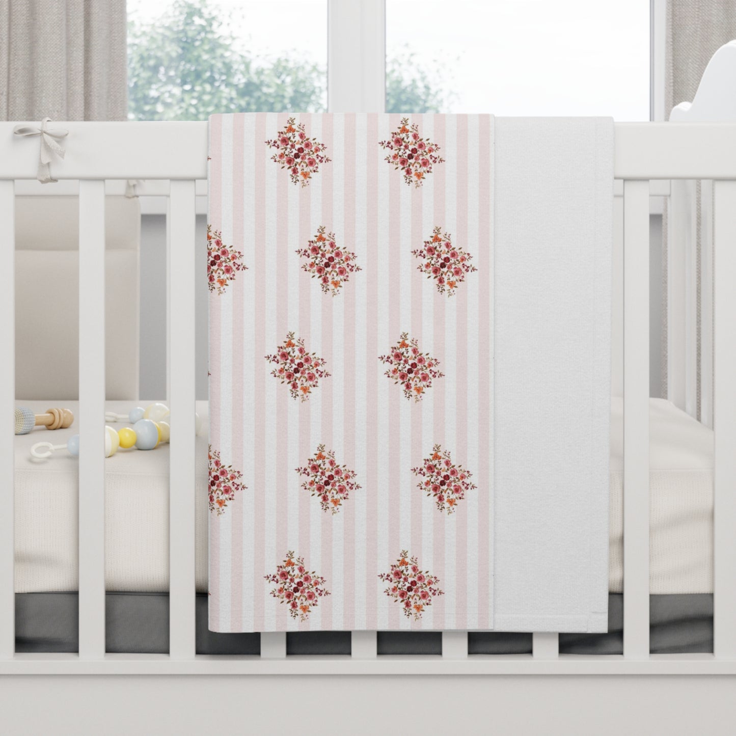 Bountiful Berries and Bows; Pattern - Soft Fleece Baby Blanket