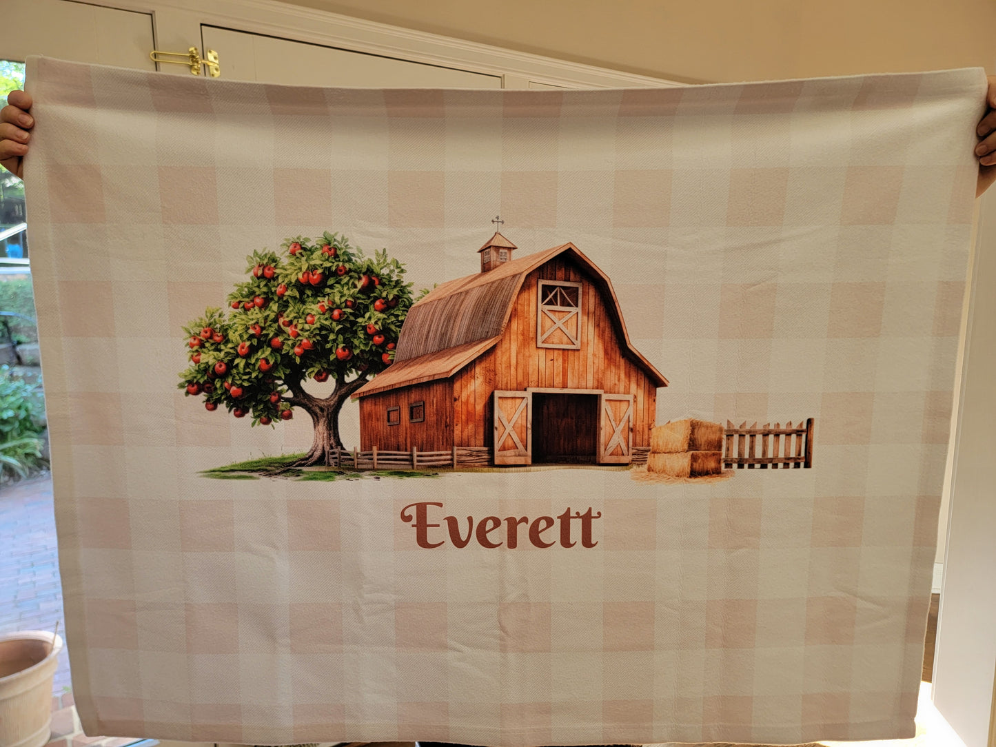 Barnyard Bliss; Custom Name - Soft Fleece Baby Blanket