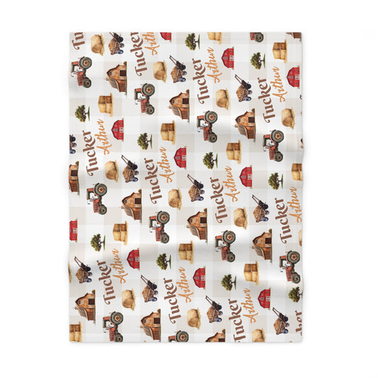 Barnyard Bliss; Custom Pattern - Soft Fleece Baby Blanket