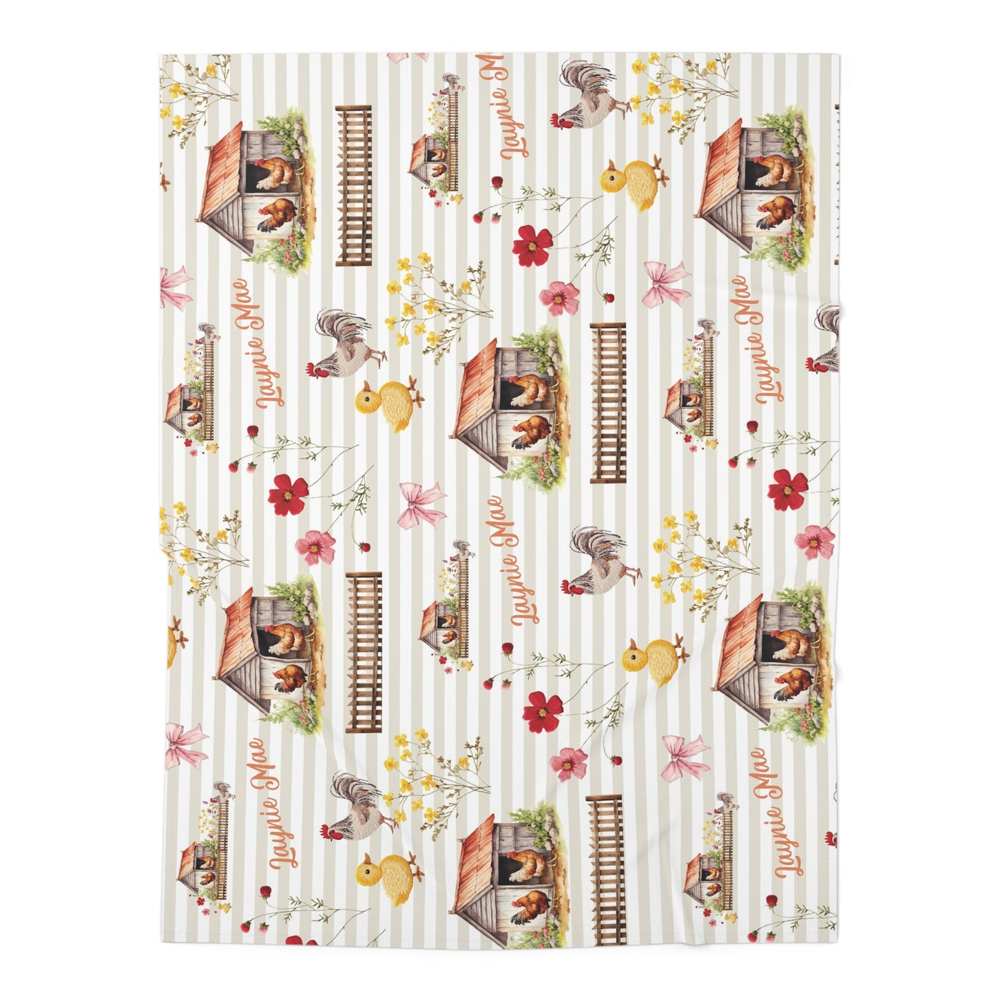 Farmyard Fairytale; Custom Pattern - Baby Swaddle Blanket