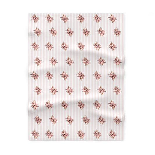 Bountiful Berries and Bows; Pattern - Soft Fleece Baby Blanket