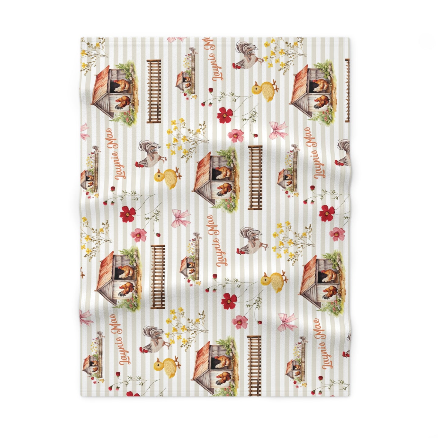 Farmyard Fairytale; Custom Pattern - Soft Fleece Baby Blanket