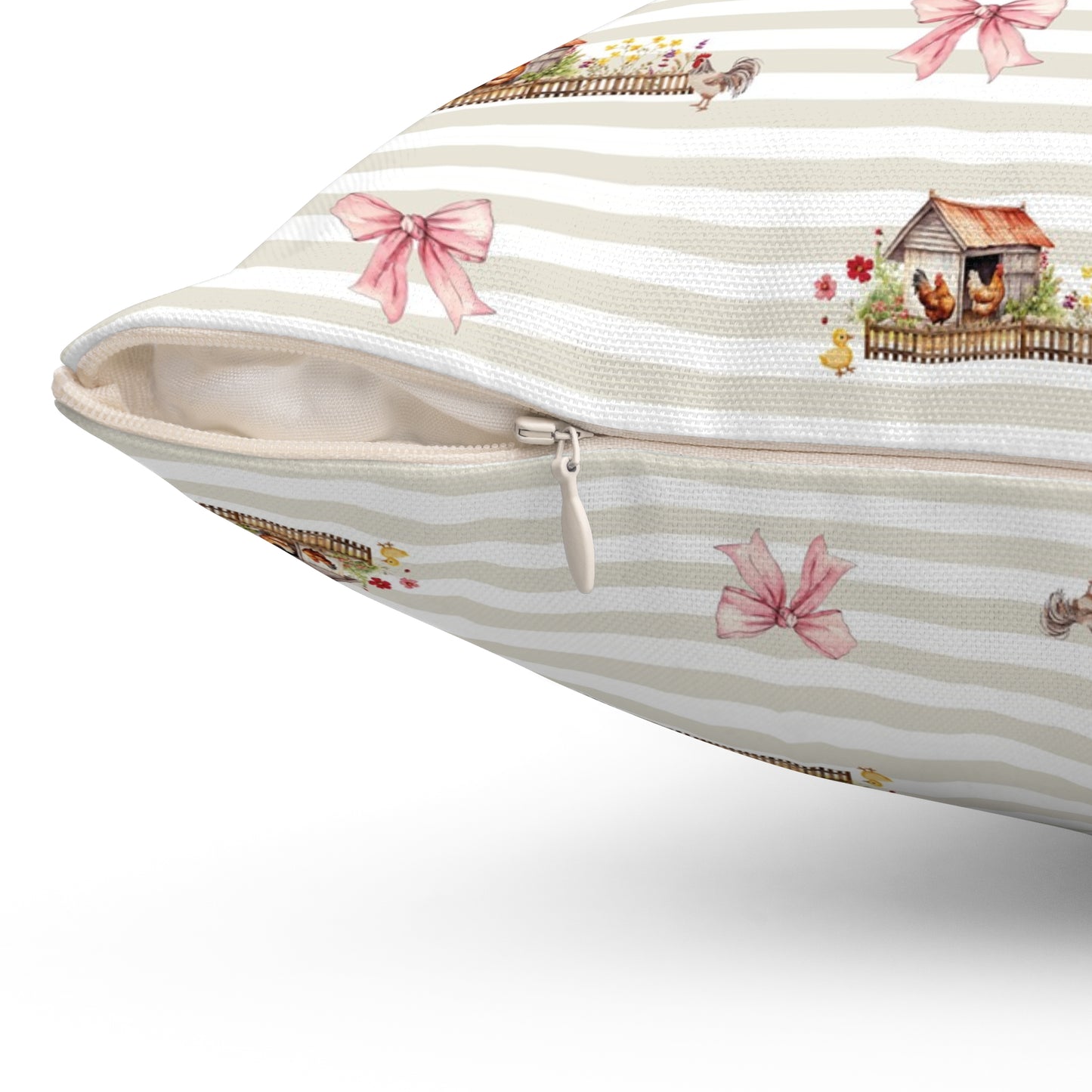 Farmyard Fairytale; Pattern - Spun Polyester Square Pillow