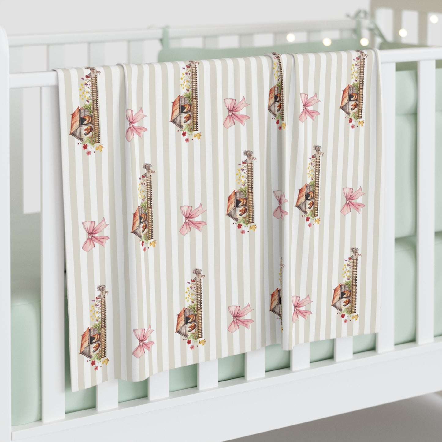 Farmyard Fairytale; Pattern - Baby Swaddle Blanket