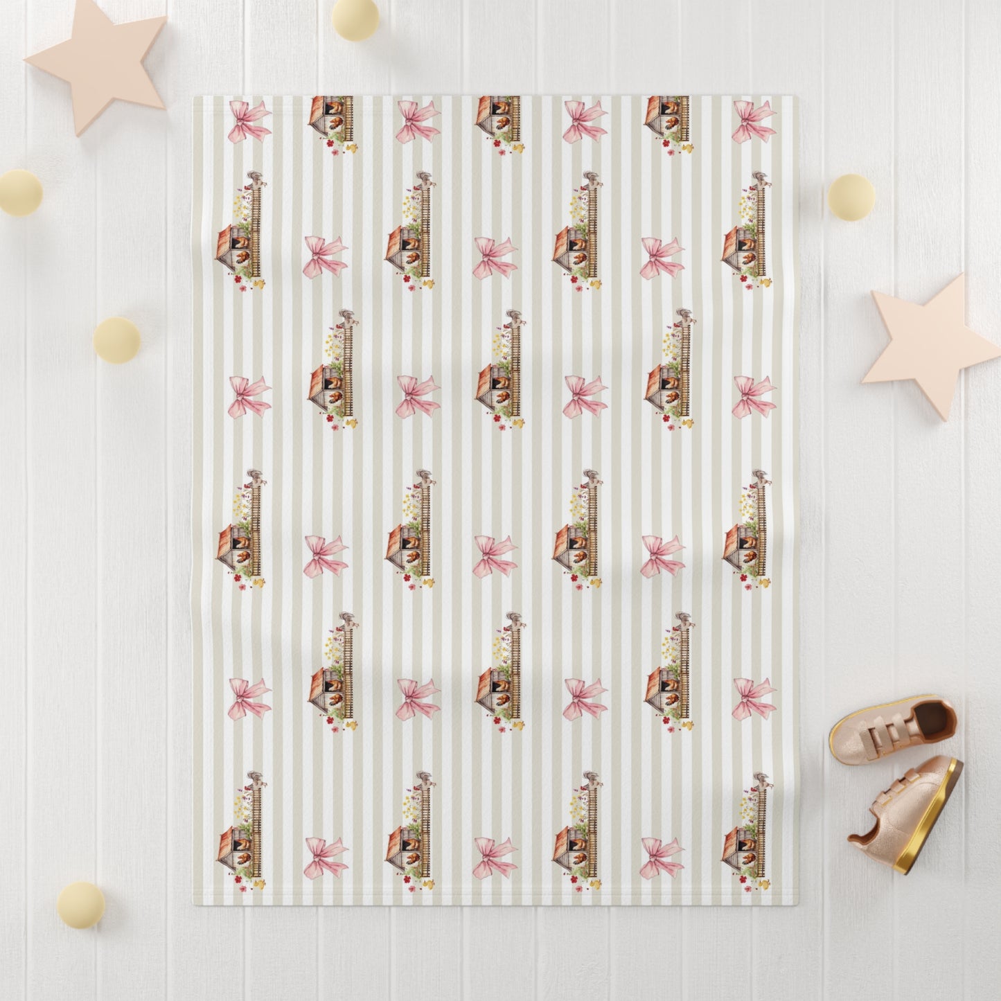 Farmyard Fairytale; Pattern - Soft Fleece Baby Blanket