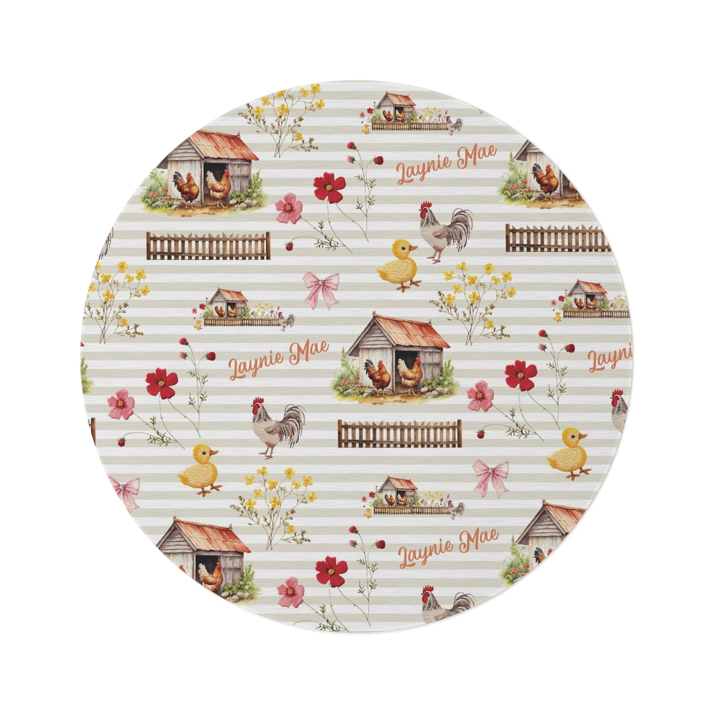 Farmyard Fairytale; Custom Pattern - Round Rug