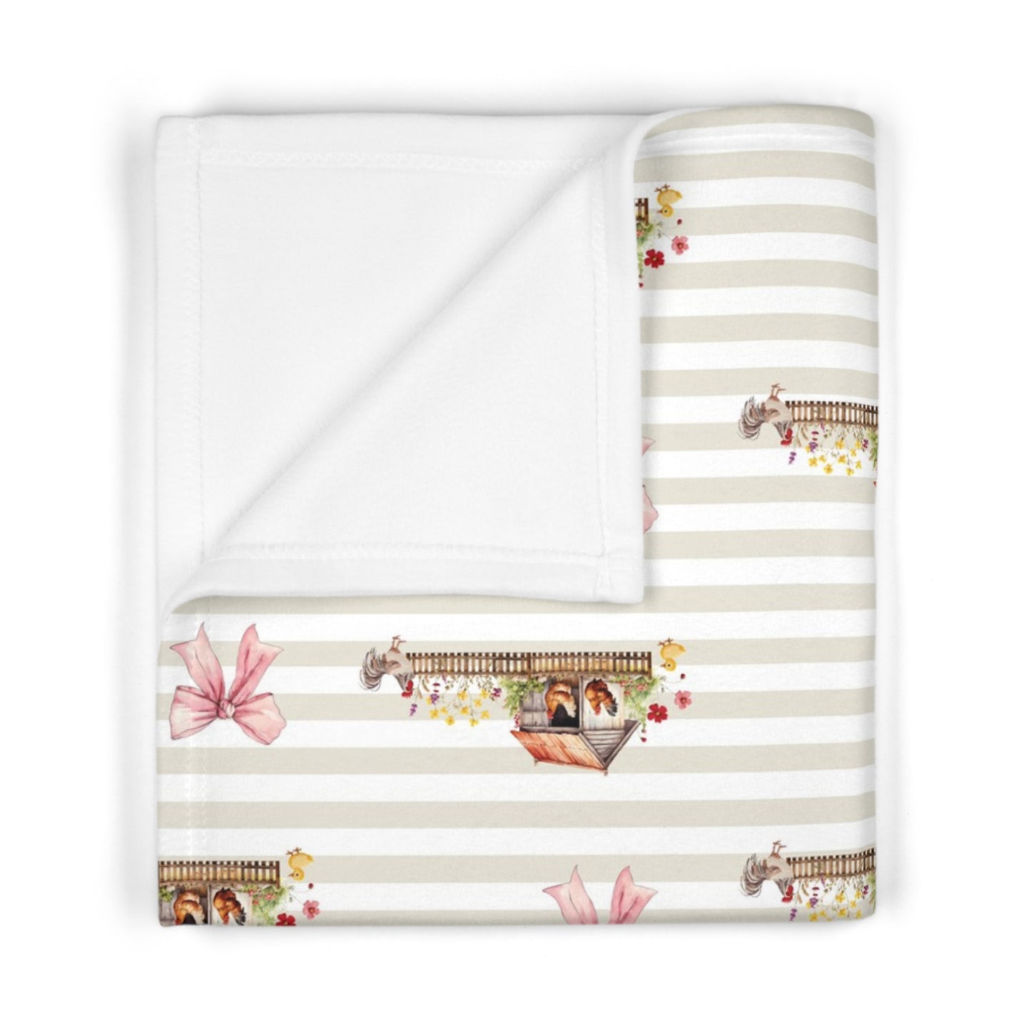 Farmyard Fairytale; Pattern - Soft Fleece Baby Blanket