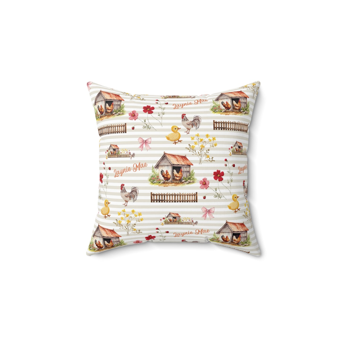 Farmyard Fairytale; Custom Pattern - Spun Polyester Square Pillow