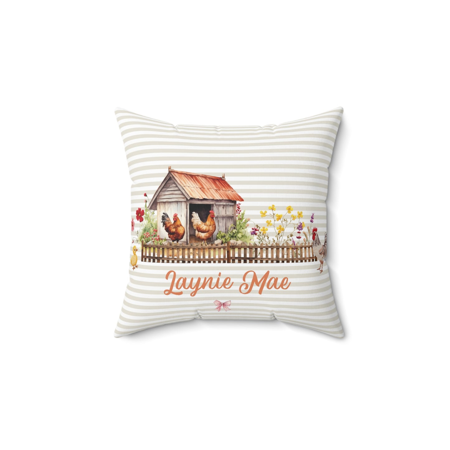 Farmyard Fairytale; Custom - Spun Polyester Square Pillow