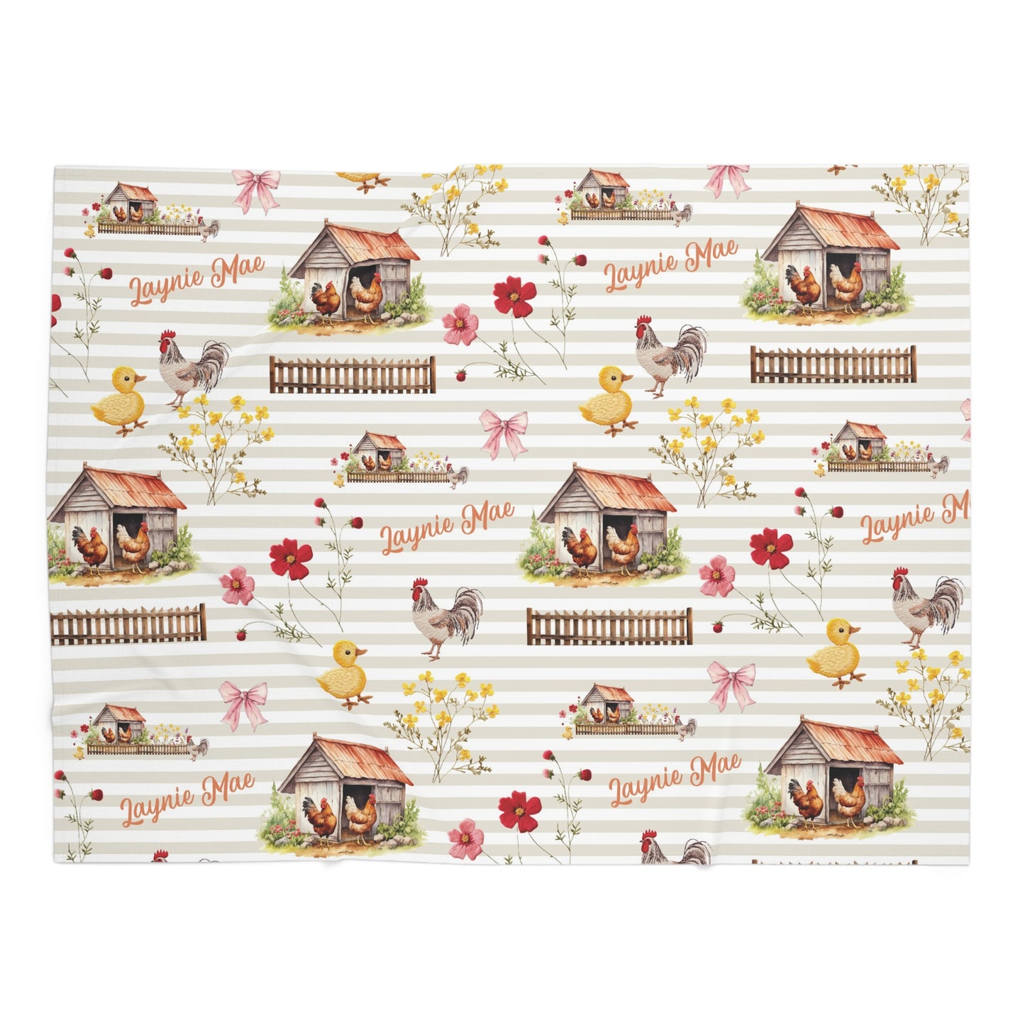 Farmyard Fairytale; Custom Pattern - Baby Swaddle Blanket